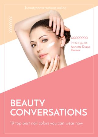Woman applying Cream at Beauty event Invitation – шаблон для дизайна