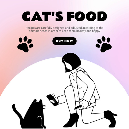 Пропозиція придбання корму для котів Animated Post – шаблон для дизайну