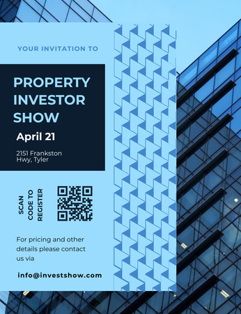 Real Estate And Investors Show Announcement Invitation 13.9x10.7cm Design Template