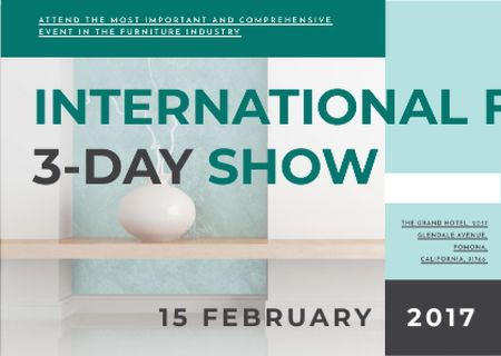 Template di design International furniture show Announcement Card