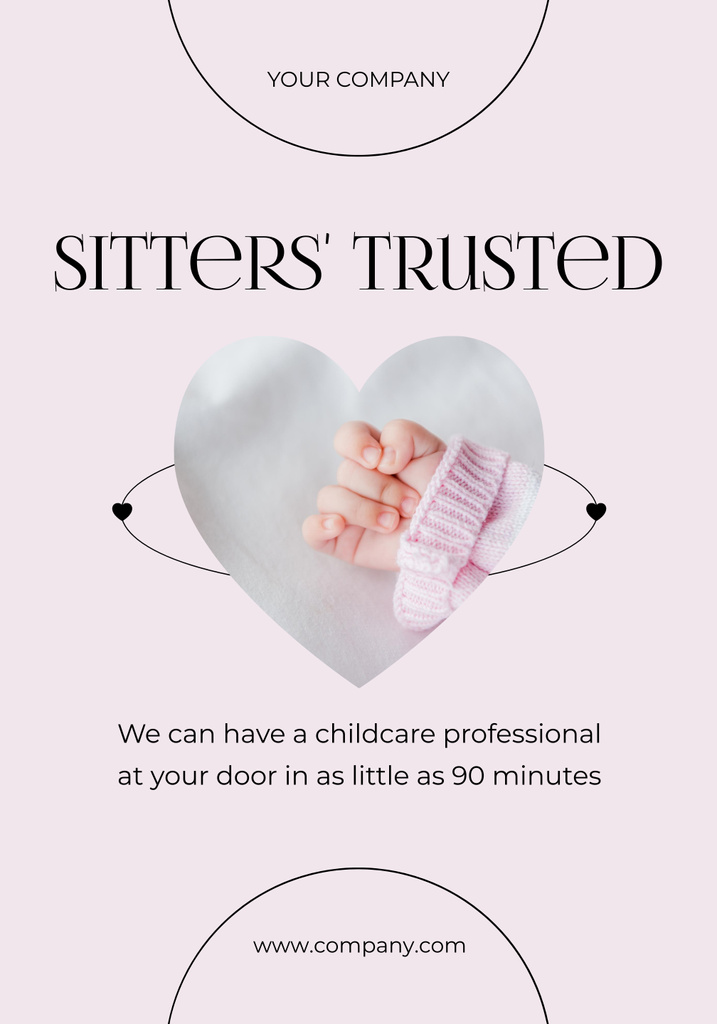 Modèle de visuel Trusted Babysitting Service for Families - Poster 28x40in
