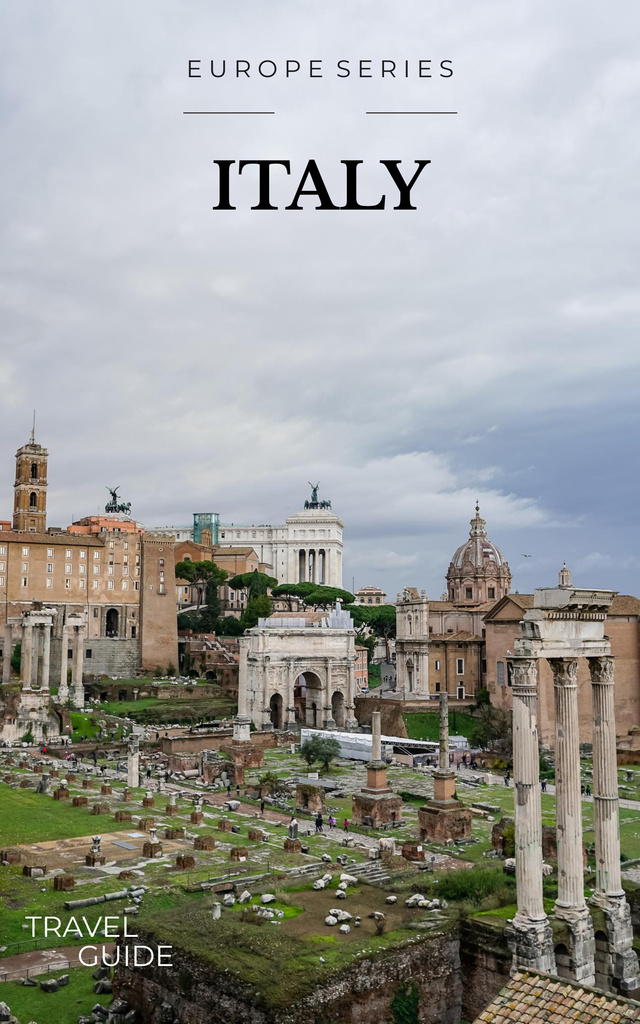 Italy Travel Guide With Showplaces Book Cover Design Template