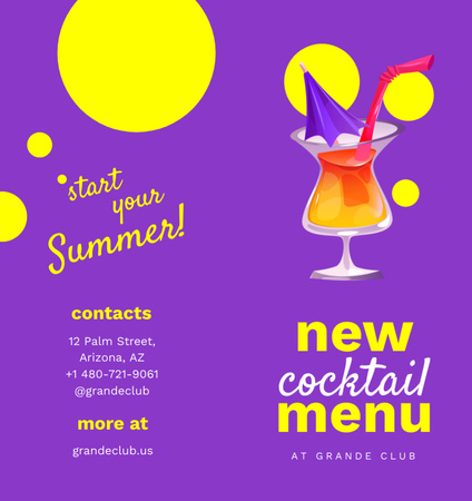 Plantilla de diseño de Cocktail Menu Ad with Glass Brochure Din Large Bi-fold 