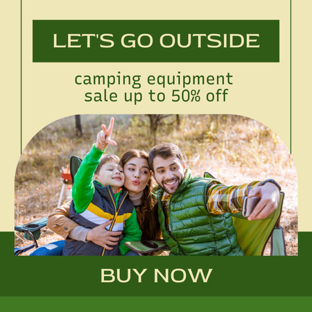 Let's Camping with The Best Equipment Instagram AD Design Template