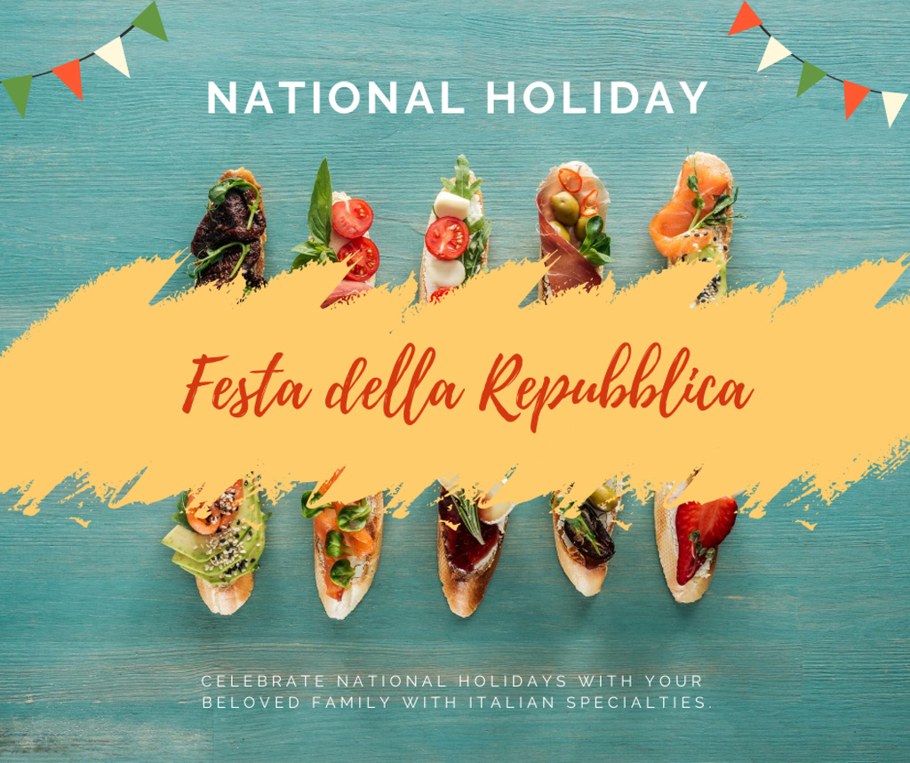 National Italian Holiday Celebration Facebook tervezősablon