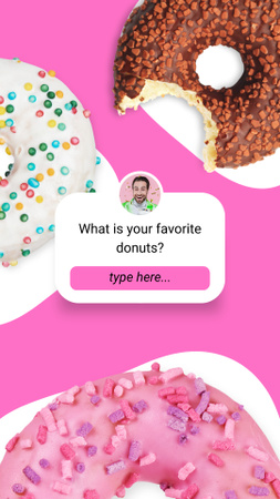 Ontwerpsjabloon van Instagram Story van Wat is jouw favoriete donut?