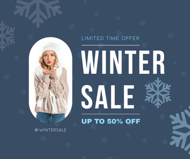 Platilla de diseño Limited Winter Sale Offer Facebook
