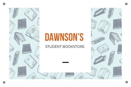 Student Bookstore with Books illustration Gift Certificate Design Template