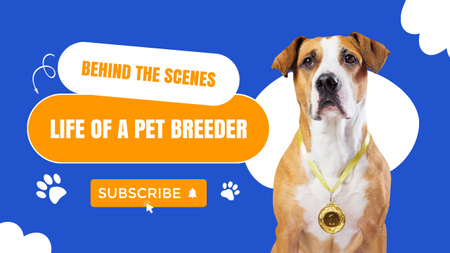 Plantilla de diseño de Episodio de vlog sobre la vida del criador de perros Youtube Thumbnail 