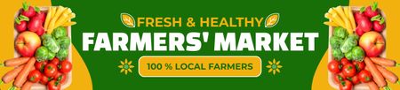 Ontwerpsjabloon van Ebay Store Billboard van Verse en gezonde producten op de lokale boerenmarkt