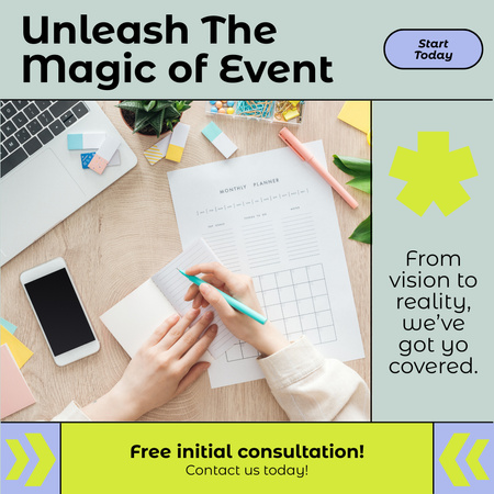 Free Event Planning Consultation Instagram AD Design Template