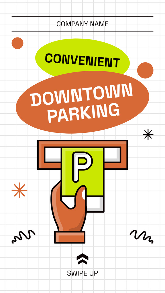 Designvorlage Downtown Parking Pass für Instagram Story