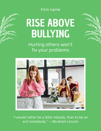 Designvorlage Rise Above Bullying für Poster 8.5x11in