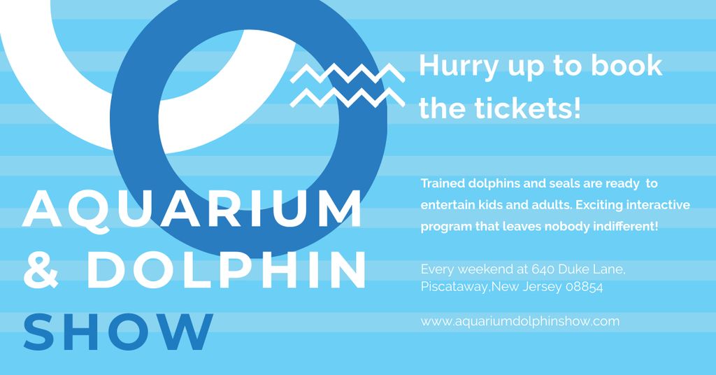 Template di design Aquarium and Dolphin show Announcement Facebook AD