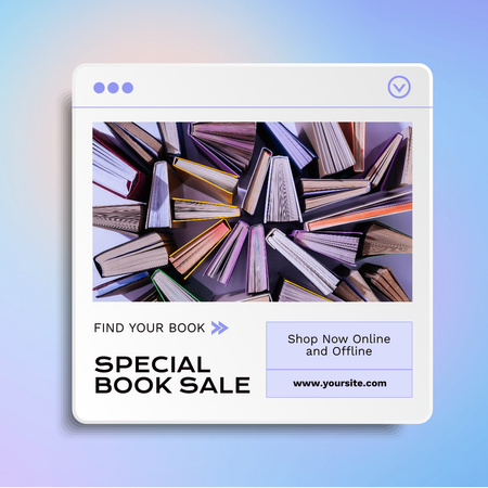 Book Mega Sale Announcement Instagram Design Template