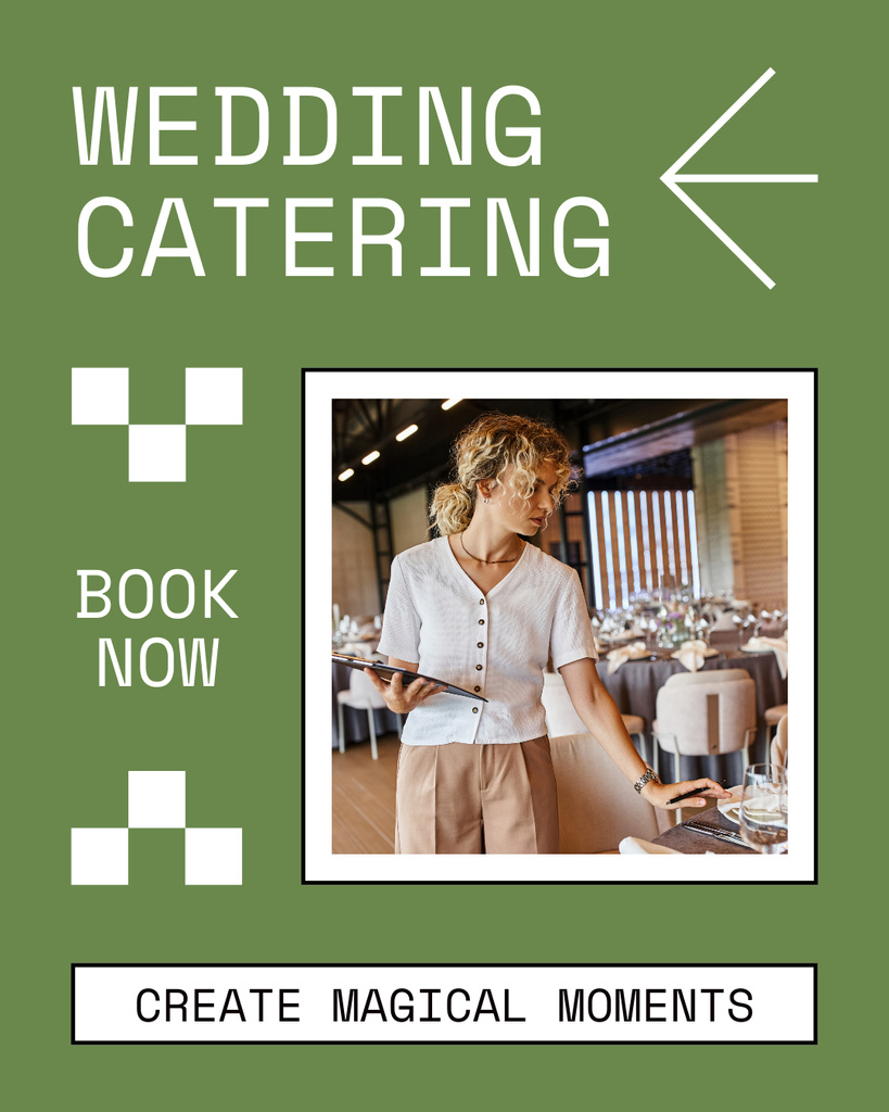 Wedding Catering Ad with Professional Cater Instagram Post Vertical Modelo de Design