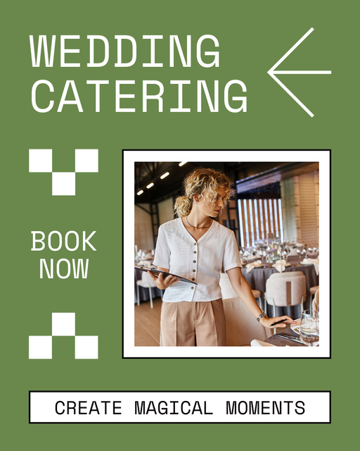 Wedding Catering Ad with Professional Cater Instagram Post Vertical Design Template