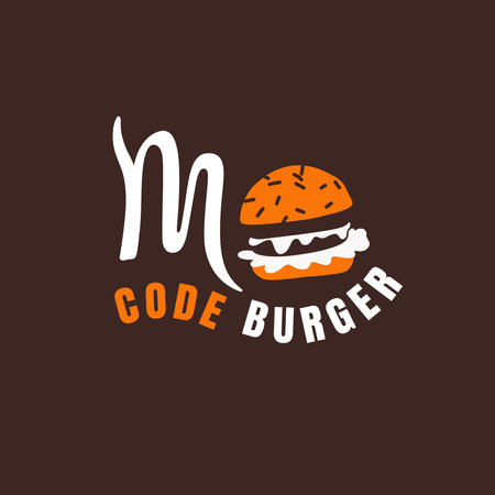 Kavárna reklama s burgerem Logo Šablona návrhu