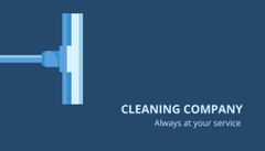 Cleaning Company Services Offer with Mop Illustration