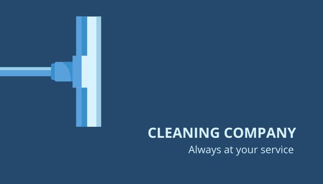 Plantilla de diseño de Cleaning Company Services Offer with Mop Illustration Business Card US 