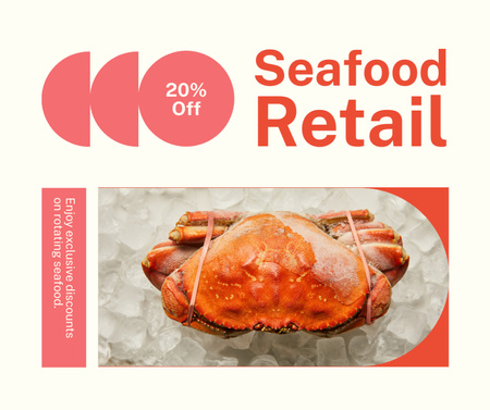 Seafood Retail Announcement with Crab Facebook Design Template