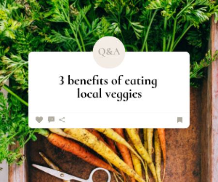 Local Veggies Ad with Fresh Carrot Medium Rectangle Πρότυπο σχεδίασης