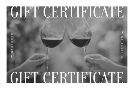Wine Tasting Announcement Gift Certificate Design Template