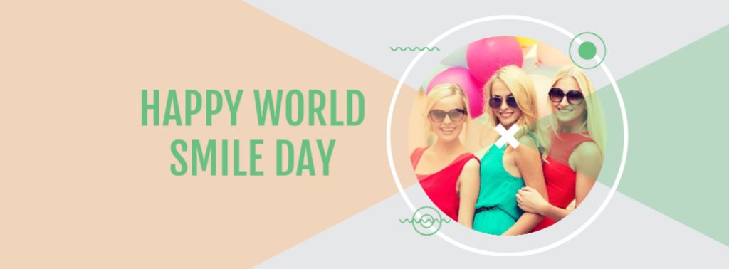 Template di design World Smile Day Ad with Smiling Friends Facebook cover