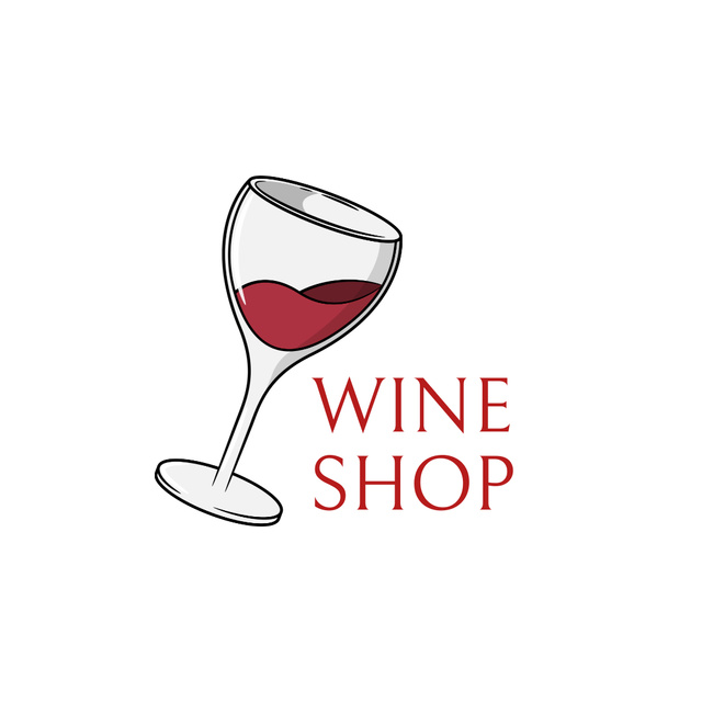 Wine Shop Ad with Wineglass Logo 1080x1080px – шаблон для дизайну