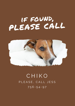 Info about Lost Dog Flyer A7 Design Template