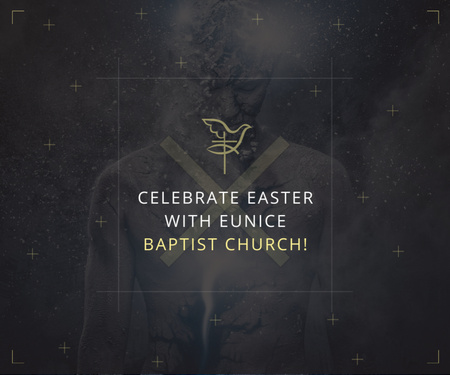 Easter Celebration in Baptist Church Medium Rectangle Design Template