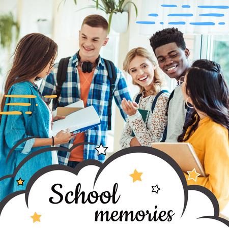 Plantilla de diseño de School Memories Book with Students Photo Book 