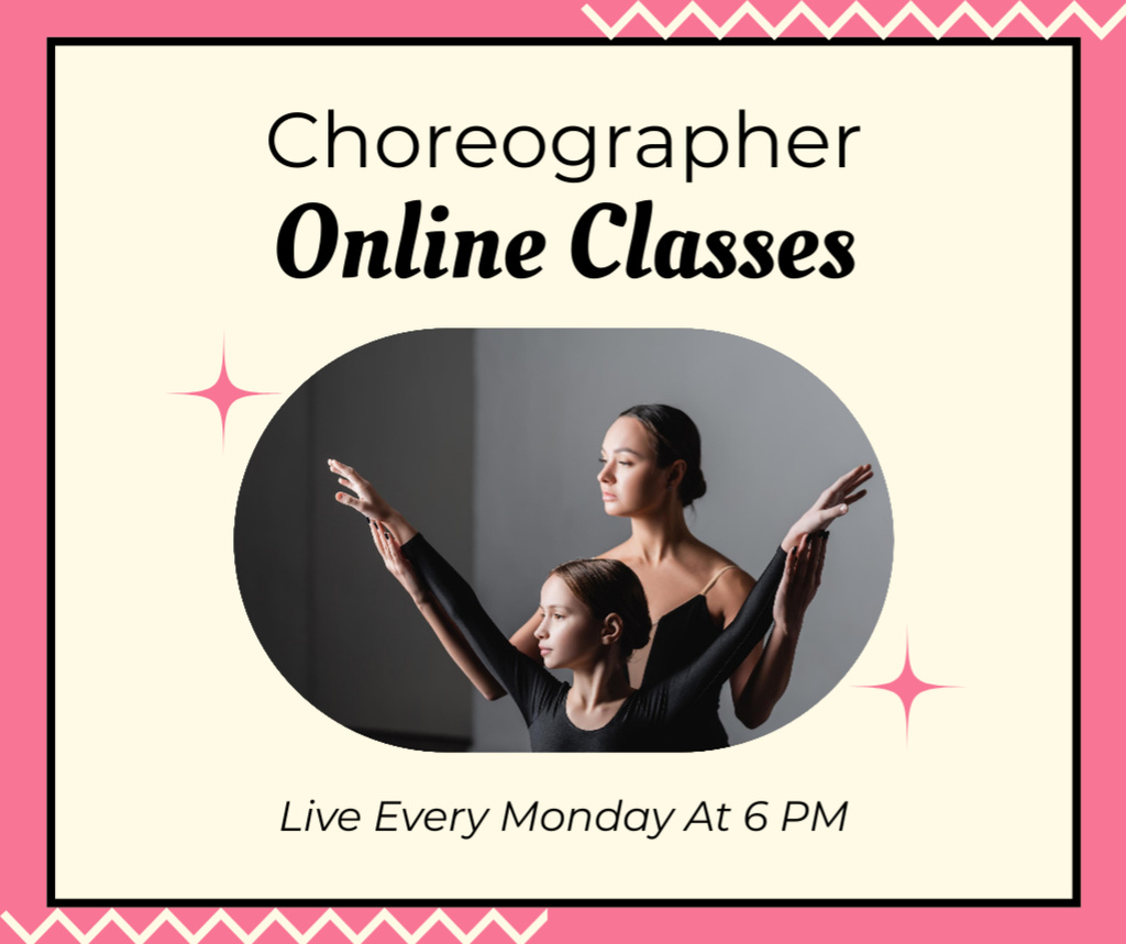 Online Choreographer Services Ad Facebook Πρότυπο σχεδίασης