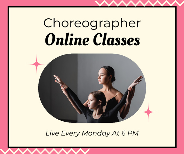 Ontwerpsjabloon van Facebook van Online Choreographer Services Ad