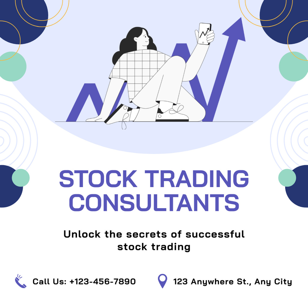 Ontwerpsjabloon van Instagram van Stock Trading Secrets from Professional Consultant