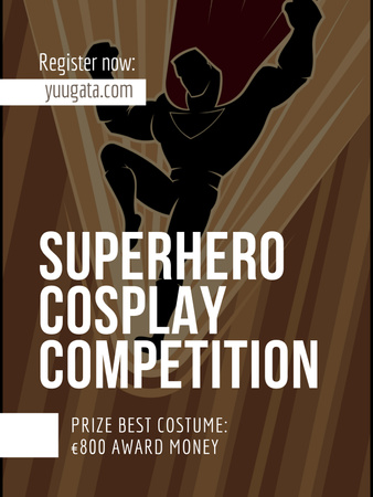 Marvelous Superhero Cosplay Challenge Announcement Poster 36x48in tervezősablon