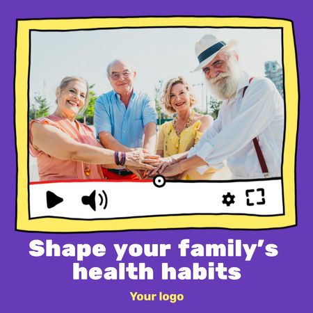 Family's Health Habits Animated Post Design Template