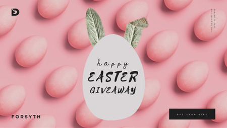 Easter eggs with bunny ears in pink Full HD video Šablona návrhu
