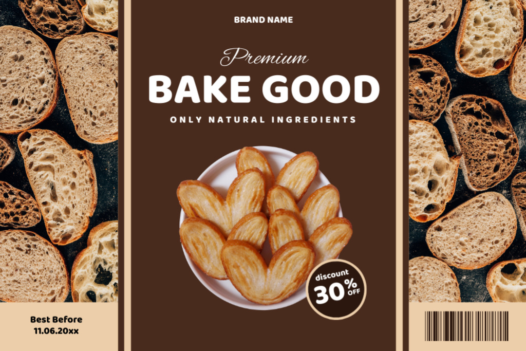 Bread and Sweet Pastry Retail Label tervezősablon