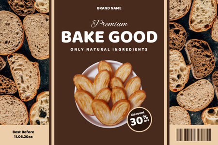 Maloobchod s chlebem a sladkým pečivem Label Šablona návrhu