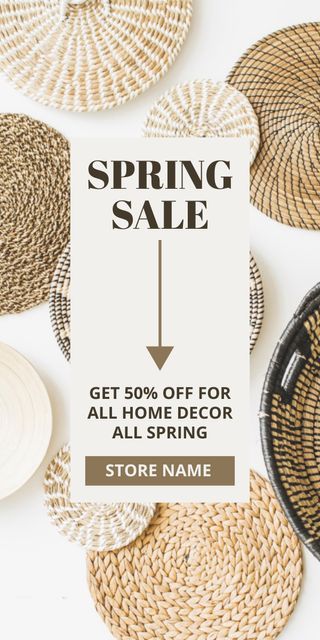 Spring Sale on Home Decor Graphic Modelo de Design