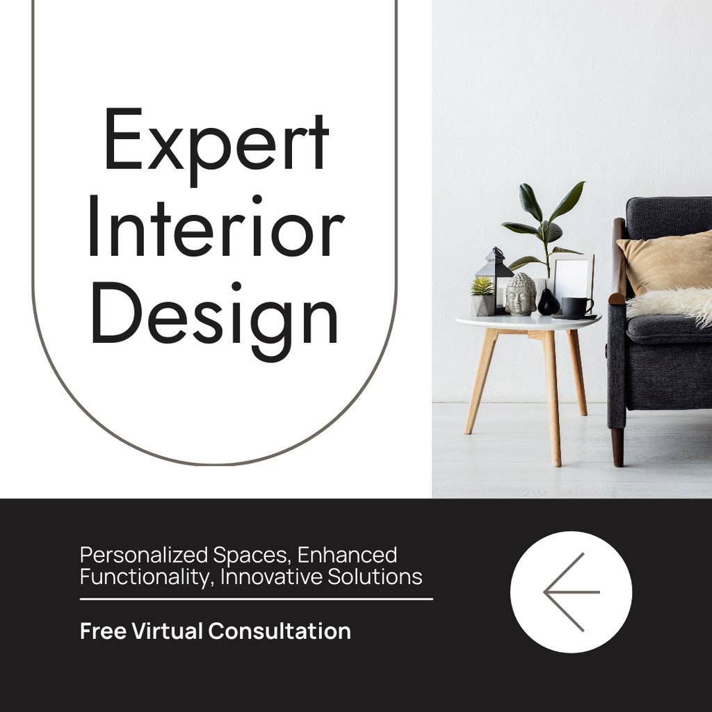 Expert Interior Design Services Ad Instagram AD Šablona návrhu