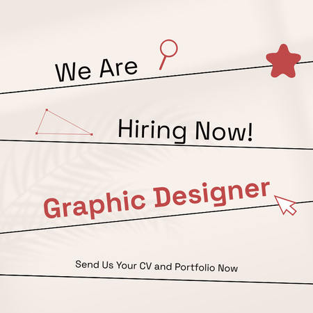 Designvorlage Graphic Designer Vacancy Ad für Social media