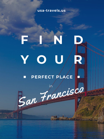 Plantilla de diseño de San Francisco Scenic Bridge View Poster US 