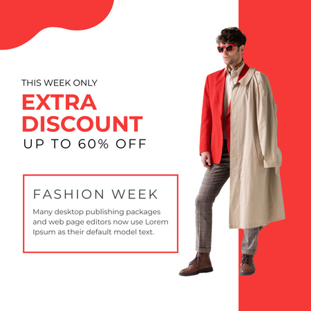 Fashion Clothes Sale Ad with Man Instagram Design Template
