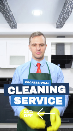 High Standard Kitchen Cleaning Service With Discount TikTok Video Modelo de Design