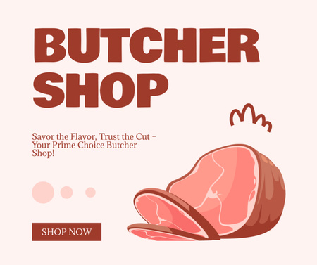 Fresh Meat in Butcher Shop Facebook Design Template