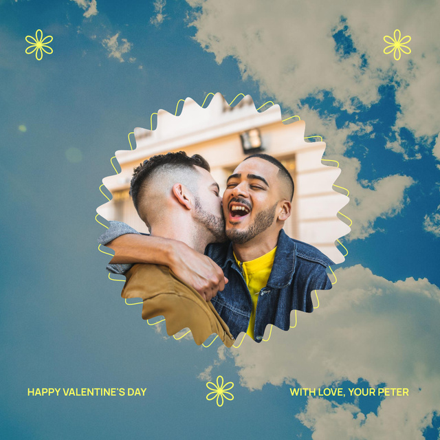 Valentine's Day Holiday with Cute Lovers Instagramデザインテンプレート