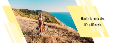 Cyclist admiring Nature View Facebook cover Design Template