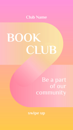 Modèle de visuel annonce d'adhésion au club du livre - Instagram Video Story